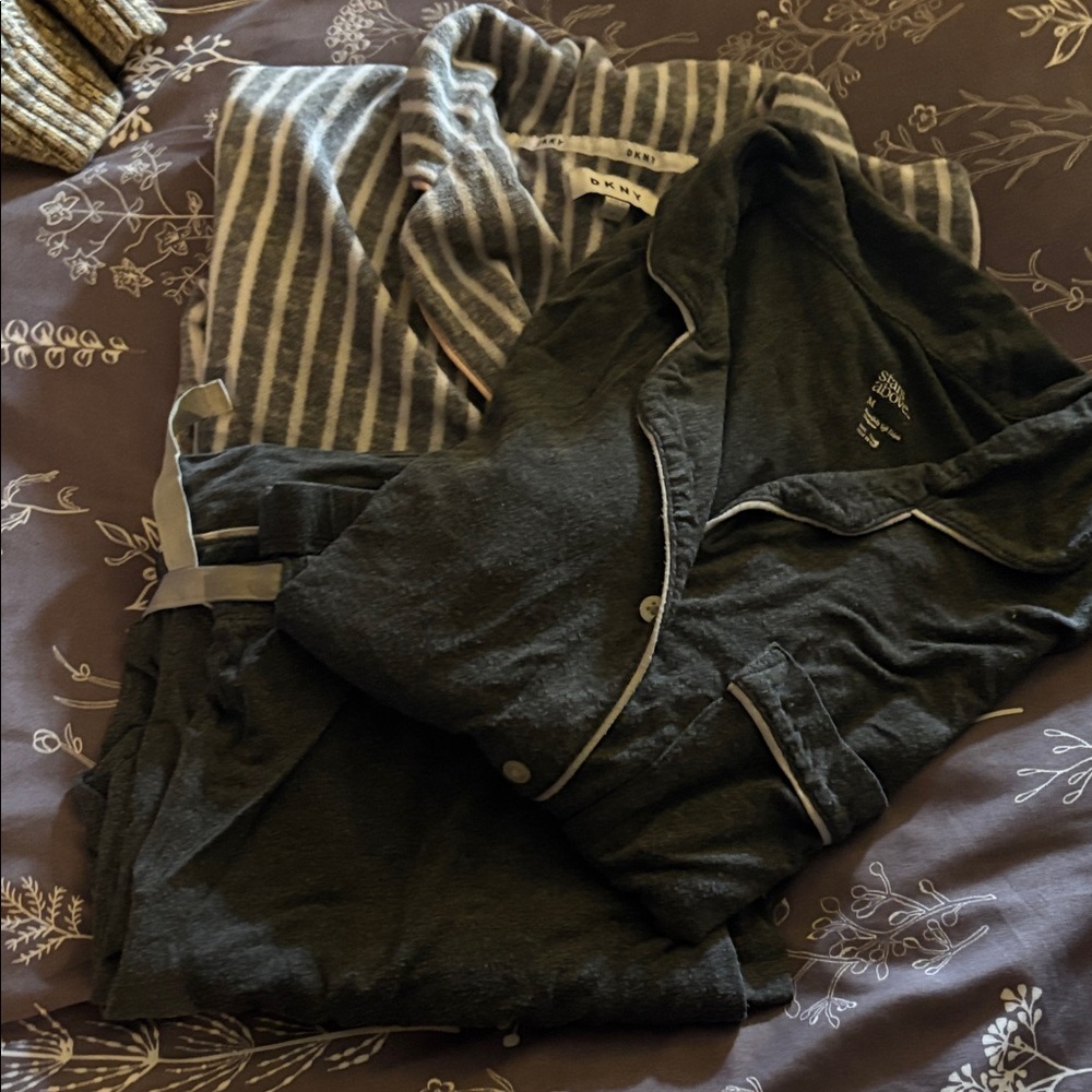 Stars Above Gray Pant Pajama set with DKNY Pajama Top